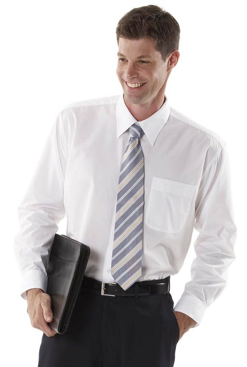 Poplin Men's Long Sleeve Shirt, Poplin Cotton Shirt, Mens Corporate Wear